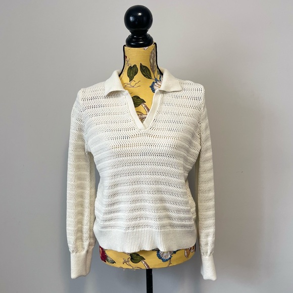 Rachel Zoe Cream Knit Pullover Long Sleeves Sweater Small - Picture 1 of 7